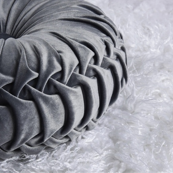 NEW Pleated Round VELVET Throw Pillow Chair Sofa Living Room Home Decor U CHOOSE - Picture 13 of 15